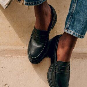 Sezane Albane Loafers (Smooth Black)